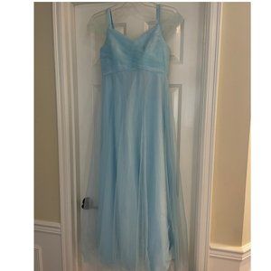 Azazie Sky Blue Jeyne JBD Dress, Size J14 Petite (measurements in description)